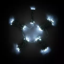 Светодиодная гирлянда Пятиминутка для ели высотой 1.5 м., 120 холодных белых LED ламп, зеленый ПВХ, Beauty Led (GFM120C-14-1W)