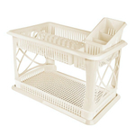 Сушилка для посуды Plast Team с поддоном 2-х ярусная 490х175х325 мм молочный туман