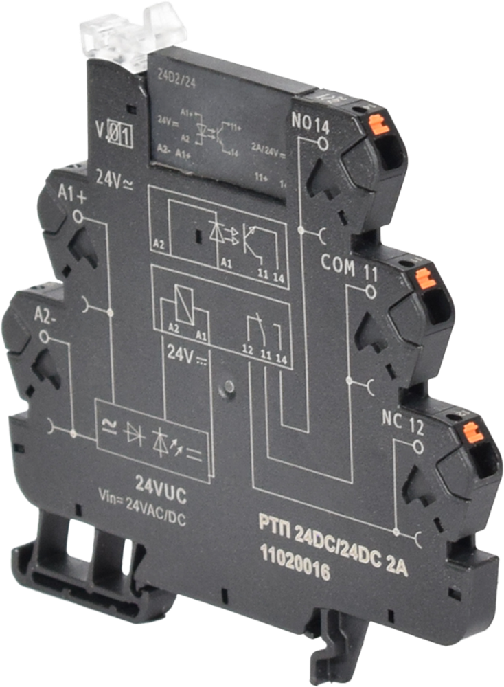Реле твердотельное 24/24VDC, 2А, PUSH-IN зажим, 11020016 РТП