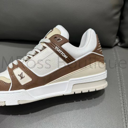 Мужские кроссовки LV Trainer бежево-коричневого цвета Louis Vuitton