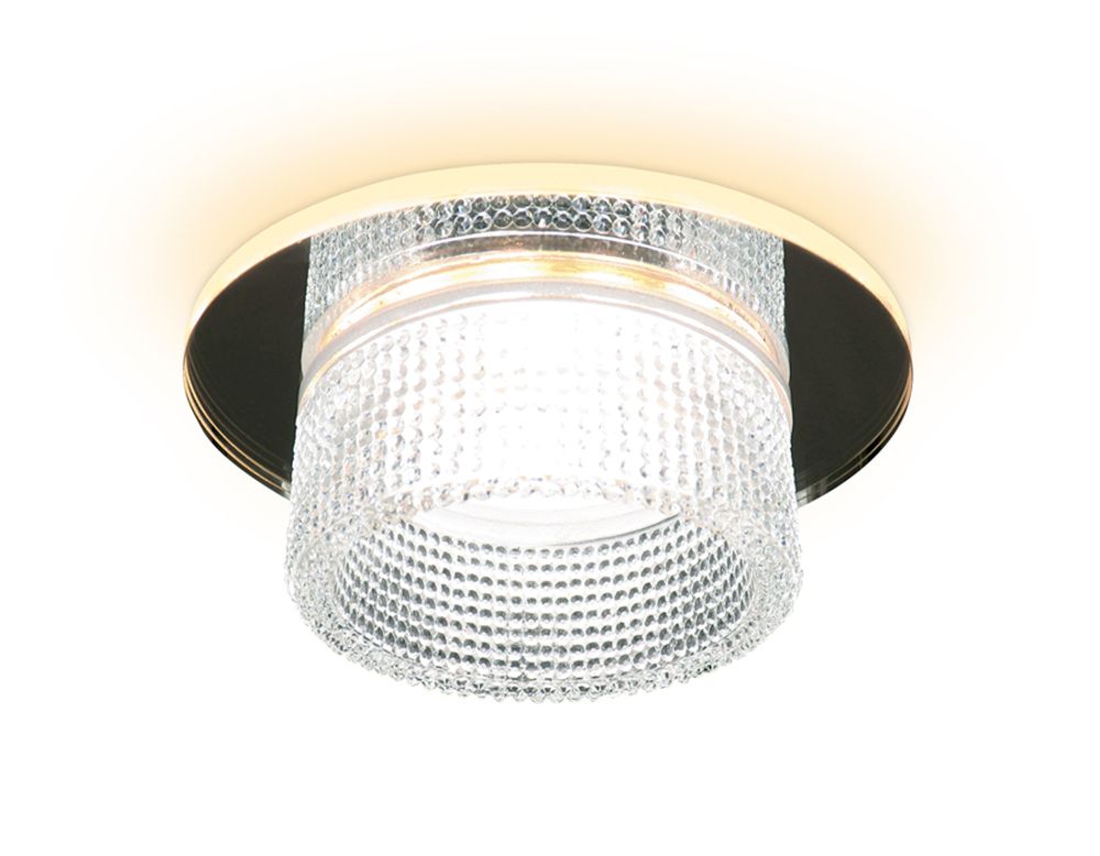 Встраиваемый точечный светильник TN350 CH/CL хром/прозрачный GU5.3+3W (LED WHITE) D95*45