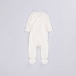 Слип на кнопках "Молоко" из ажурного хлопка 0+