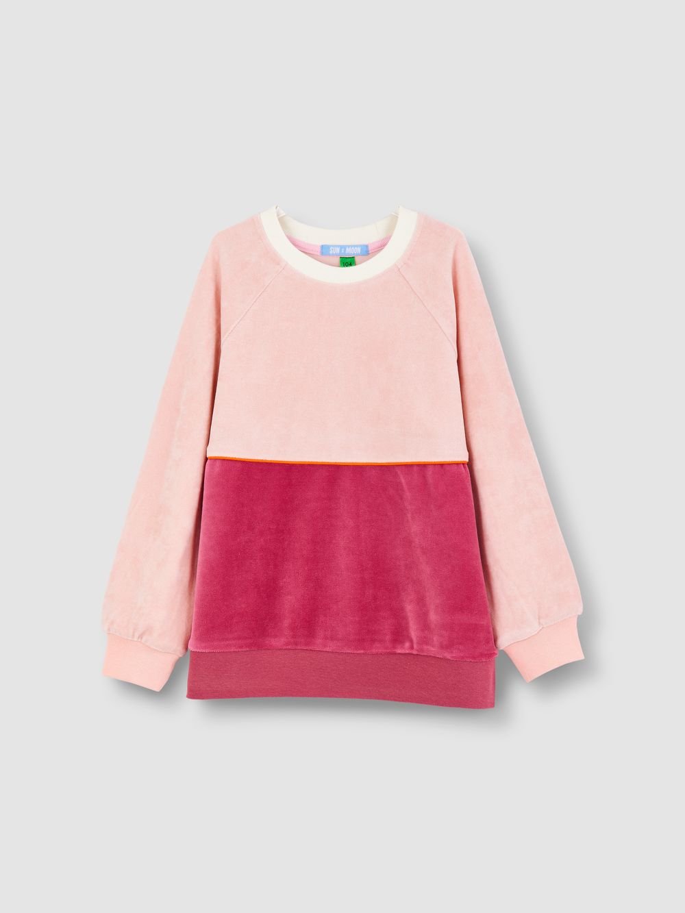 Велюровый свитшот ПУДРА/БРУСНИКА