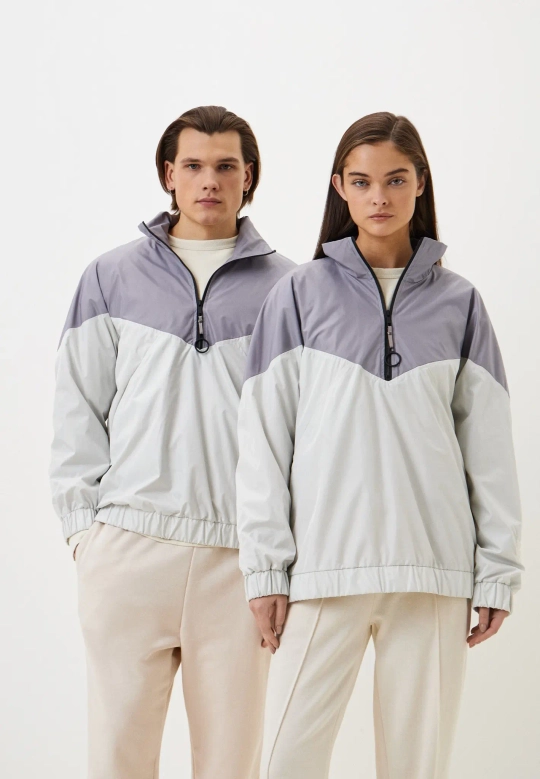 Анорак олимпийка Ветро-влаго непропускаемая, цвет серо-жемчужный