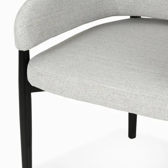 Обеденный стул Jeff, серая ткань, черные ножки