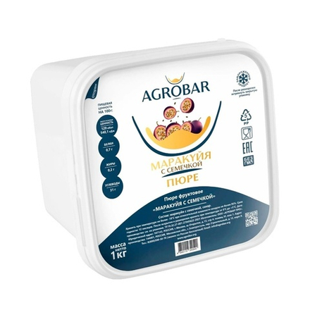 Пюре Agrobar Маракуйя с Семечкой Замороженное 1кг
