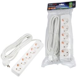 S-GCU5-5 WHITE Удлинитель серии Ultra. шнур 5м.. 5 гнезд. 16A. с-з. Белый. TM Uniel