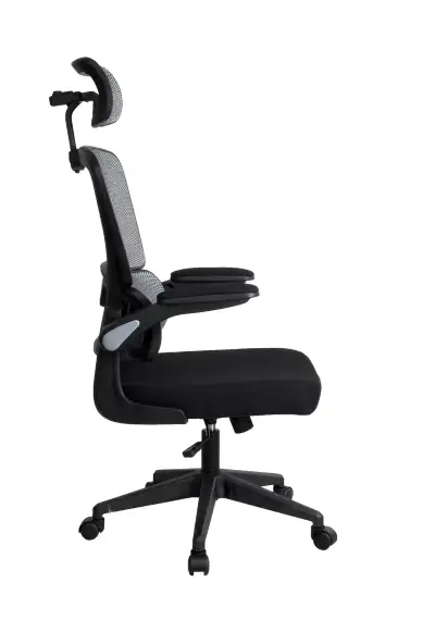 Кресло для руководителя Gramber С15 Сетка серая/Ткань черная