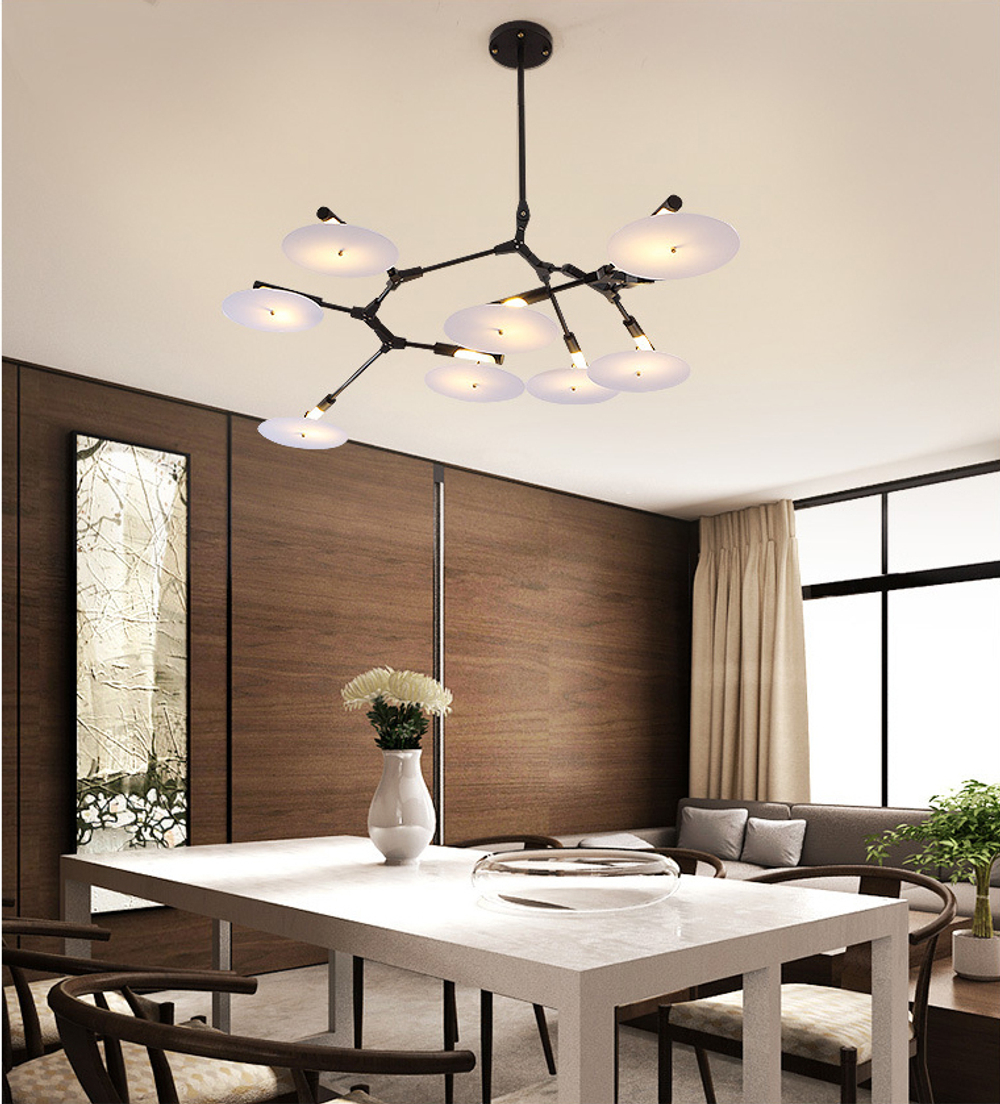Ceiling design lamp  Branching Discs by Lindsey Adelman (9 lampshades,  Black)