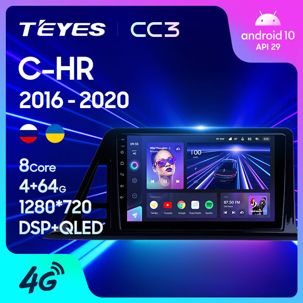 Teyes CC2L Plus 9" для Toyota C-HR 2016-2020 (прав)