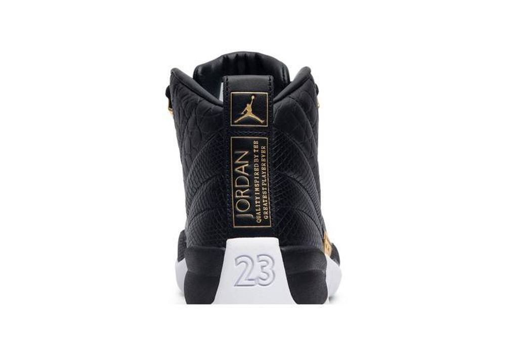 Кроссовки Jordan Air Jordan 12 Retro Black Metallic Gold White (Женская размерная сетка)