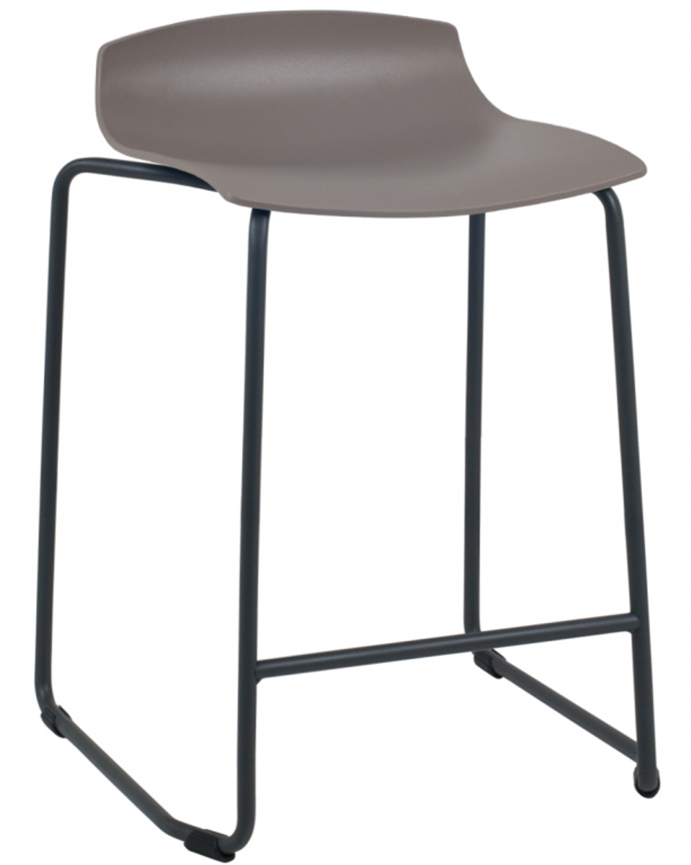 Табурет пластиковый полубарный Papatya X-Treme Sled Pro, черный, тортора