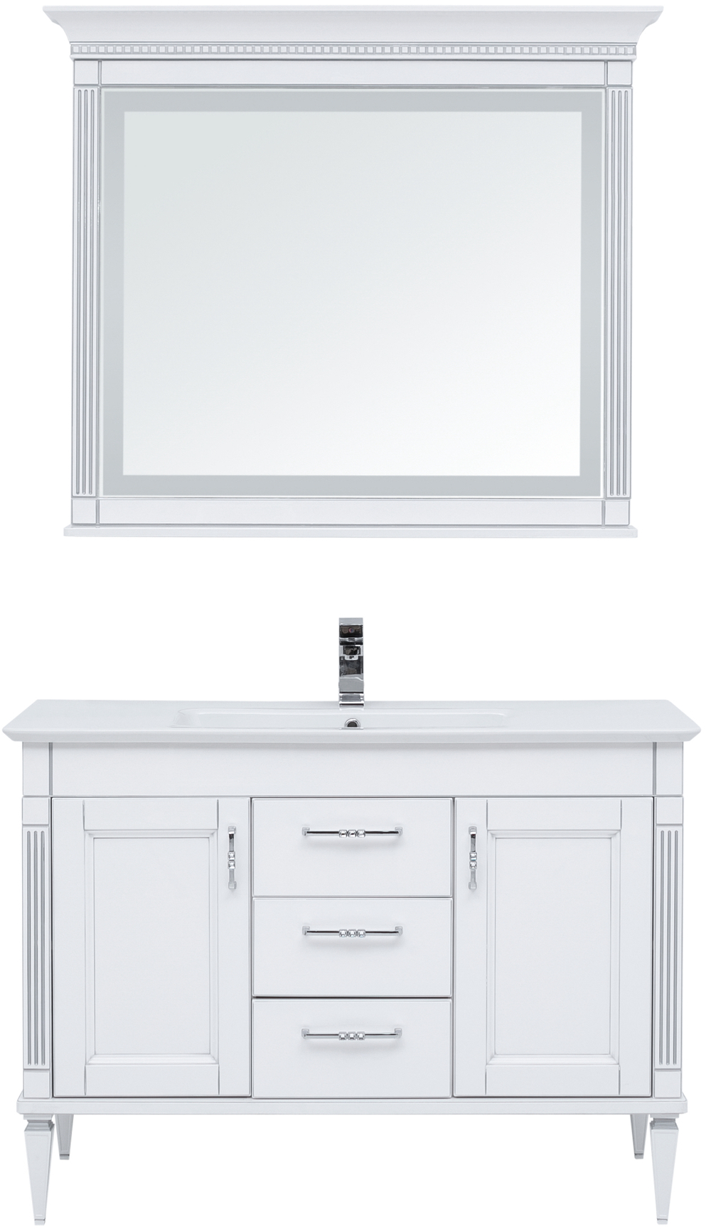 Комплект мебели для ванной Aquanet Селена 120 белый/серебро