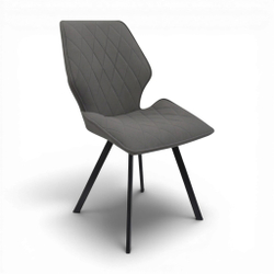 Стул "Раф" (арт. 342), велюр Бренди В28 антрацит, ножки черные.