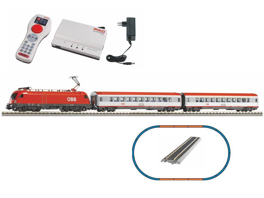 SmartControl WLAN Стартовый набор Электровоз ÖBB и 2 пассажирских вагона V, рельсы на подложке