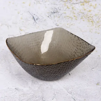 Салатник стеклянный «ICE CRYSTAL» 16,5*7,5см графит