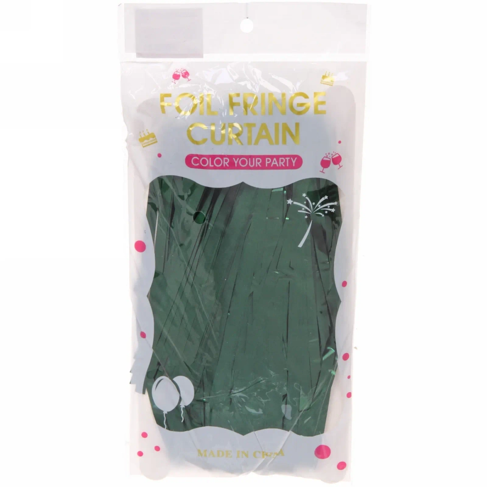 Занавес фольгированный «Дождь» ш1м, в2м (матовый), Изумруд