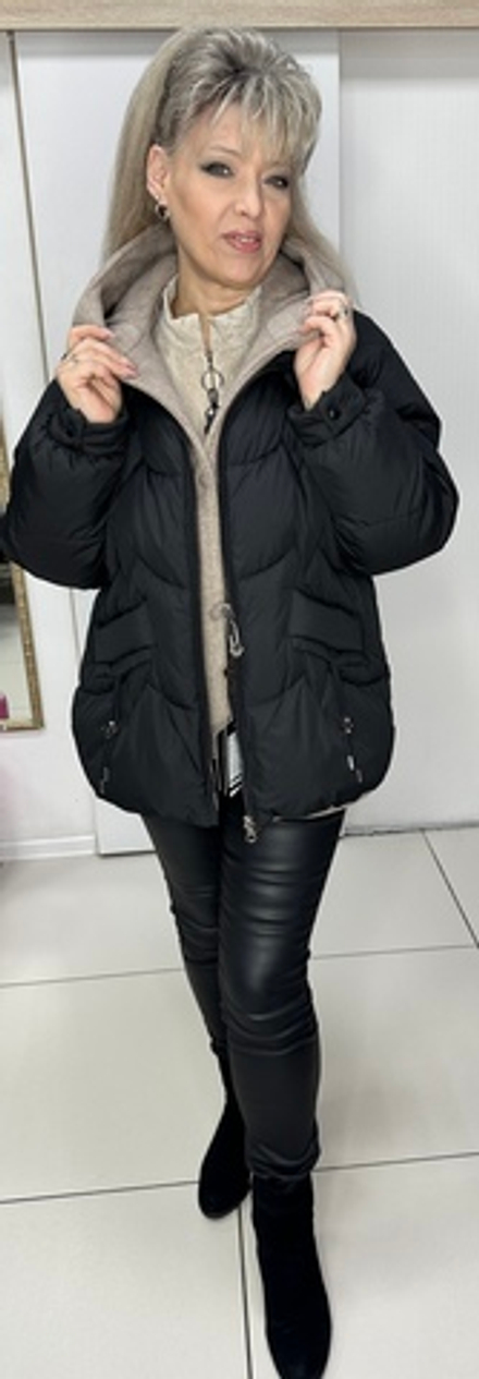 Черная комбинированная куртка трансформер