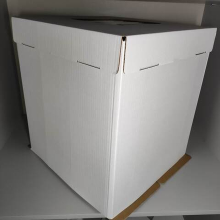 Коробка для торта с окном белая 42х42х45 см