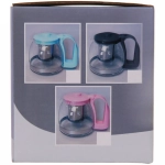 Чайник заварочный стеклянный 700 мл с металлическим ситом большая ручка Селфи, микс