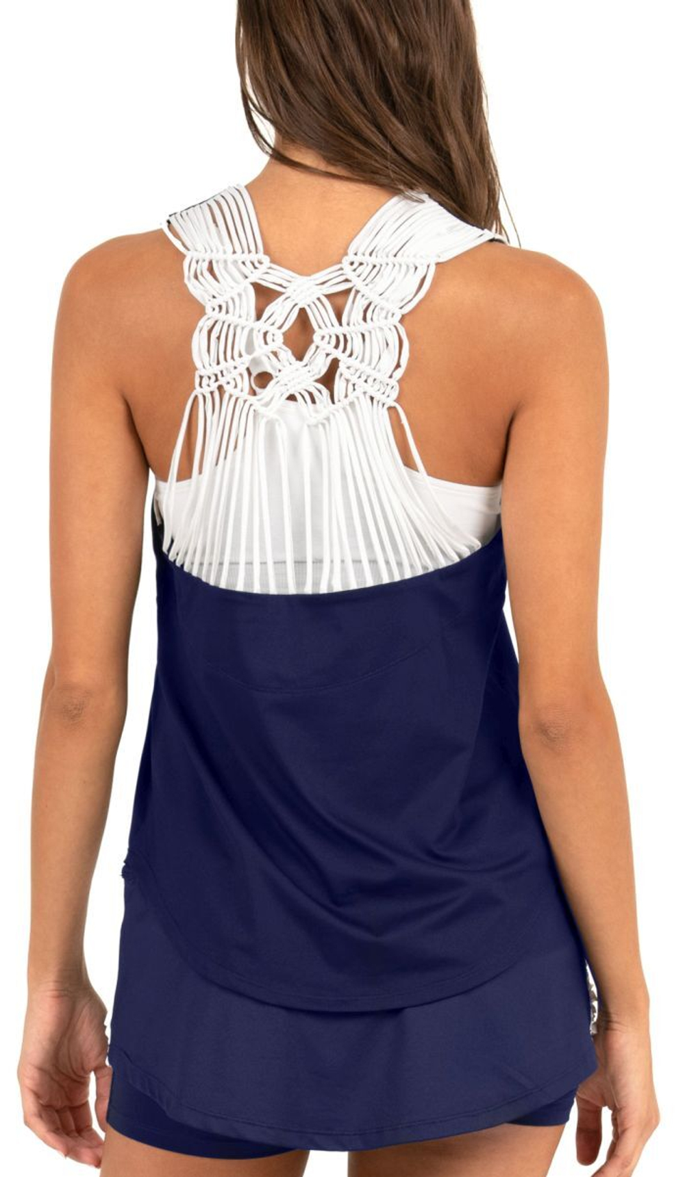 Топ теннисный Lucky in Love Macram_ Core Singlet Women - white/midnight