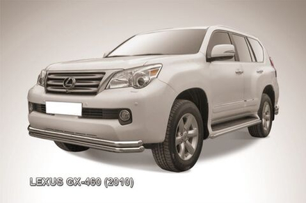 Защита переднего бампера (нержавейка) Lexus GX-460 (2009-2013) d57+d57