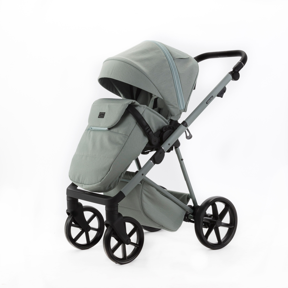 Детская универсальная коляска Adamex Delta Natura - DN-8 Mint (мята, ткань)