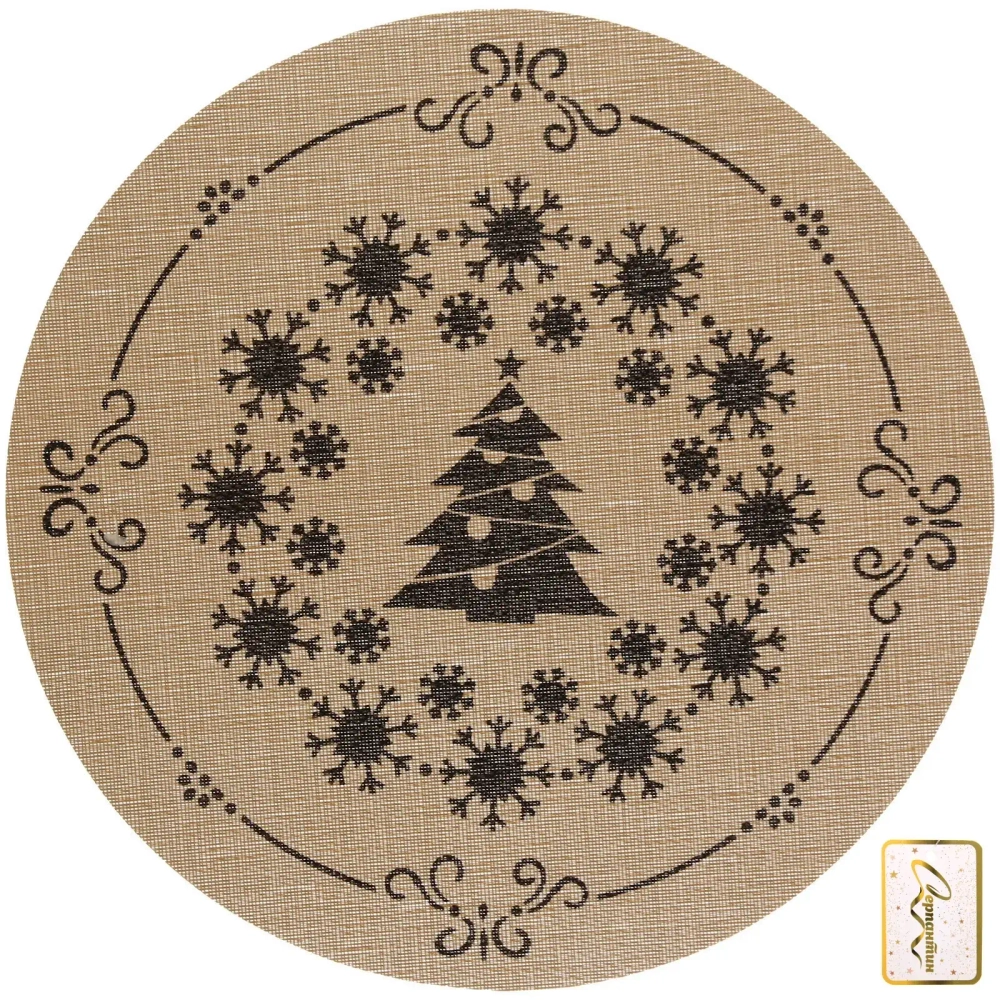 Салфетка на стол 37см «Хоровод снежинок»