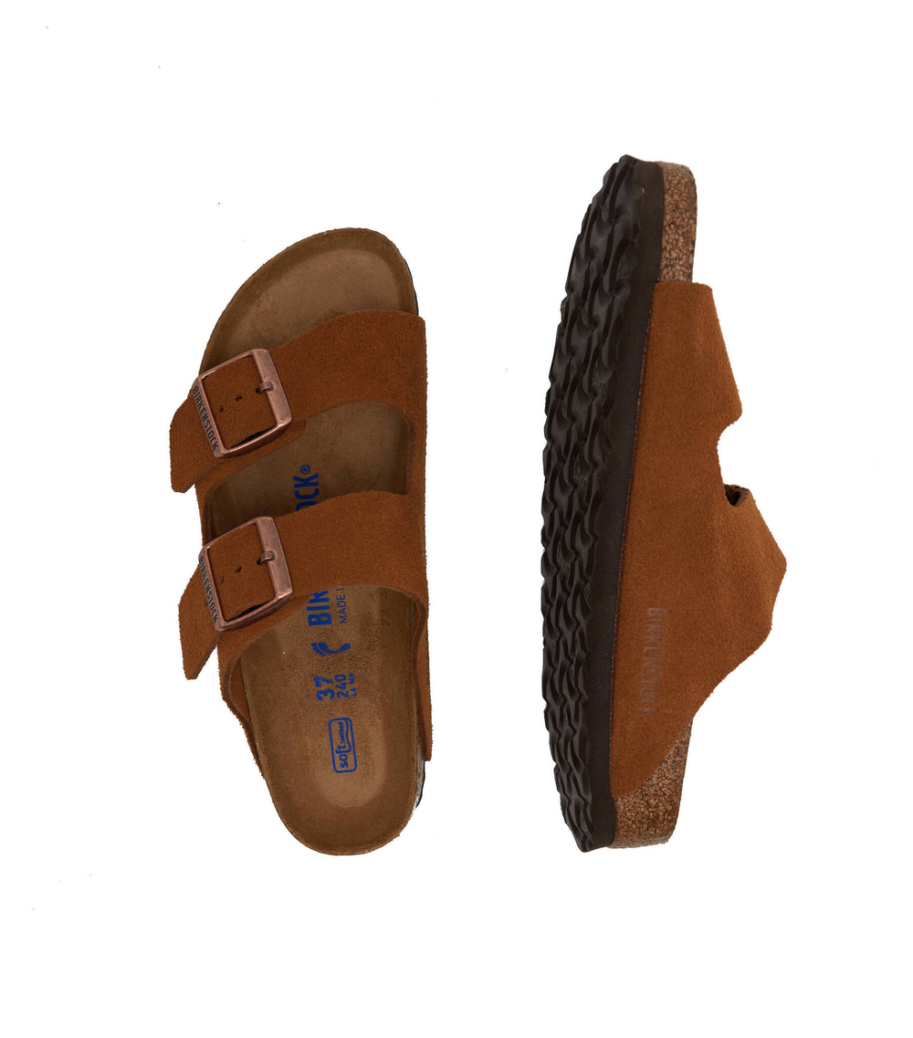 Кожаные шлепанцы arizona sfb vl mink Birkenstock - янтарный(1009527)