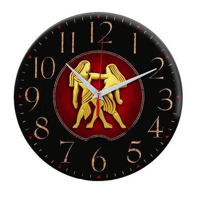 Часы настенные "Знаки зодиака" Золотые Близнецы Декор для дома, подарок