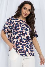 Блуза Маргоша (бежево-синяя) Б13152-16М LT Collection