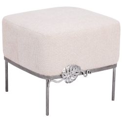 Банкетка Monstera Deliciosa (Монстера) Квадро Айвори Античное серебро