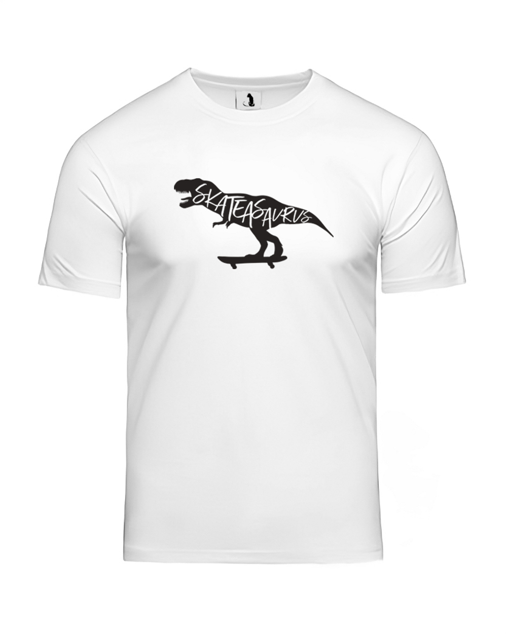 Футболка Skateasaurus unisex белая с черным рисунком