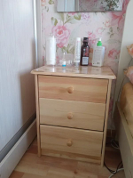 Комод, 43х34х53, Хаба, для одежды, прикроватная тумба, с ящиками, из массива дерева, Dipriz