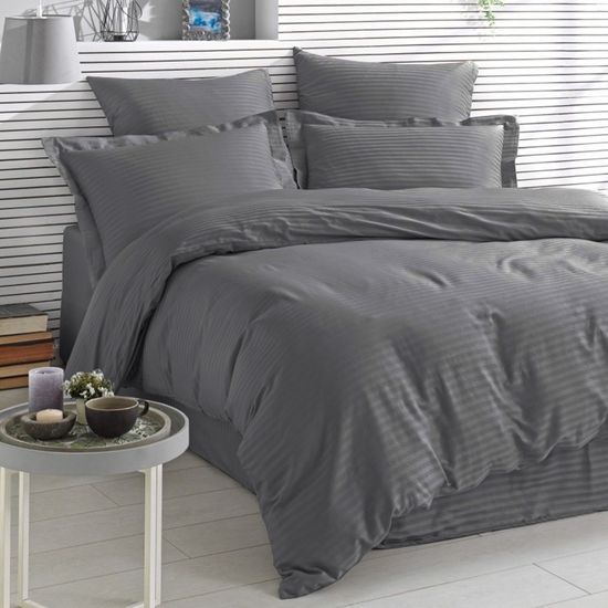 КПБ  Grey, Евро, 70х70, простыня 140х200х30 . DOMTEKC