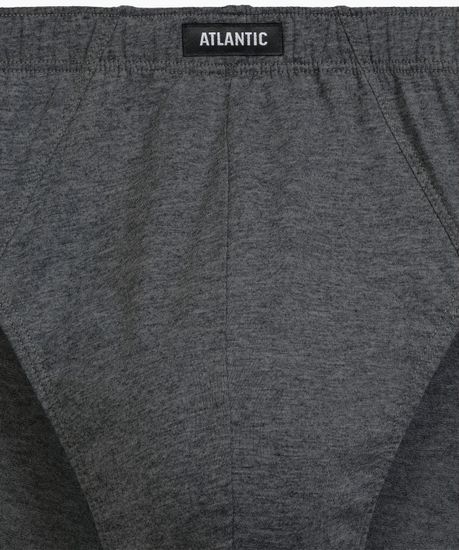 Мужские трусы (3шт) слипы классика Atlantic 3MP-202, хлопок, изумрудный + темно-серый меланж + баклажан