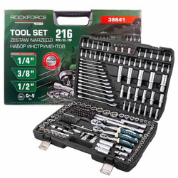 Набор инструментов 216пр. 1/4'', 3/8'', 1/2''(6гр.) RockFORCE LIGHT RF LIGHT-38841
