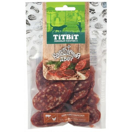 Лакомство для собак Нарезка Бергамо Колбасный двор, 80г ТитБит
