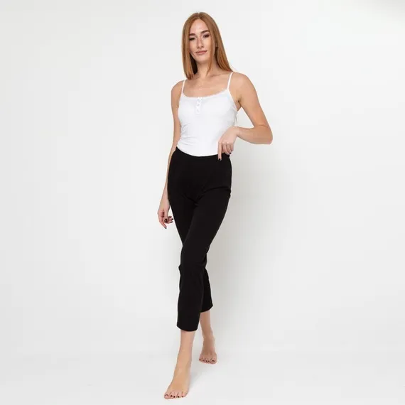 Брюки домашние женские, цвет чёрный, размер 48