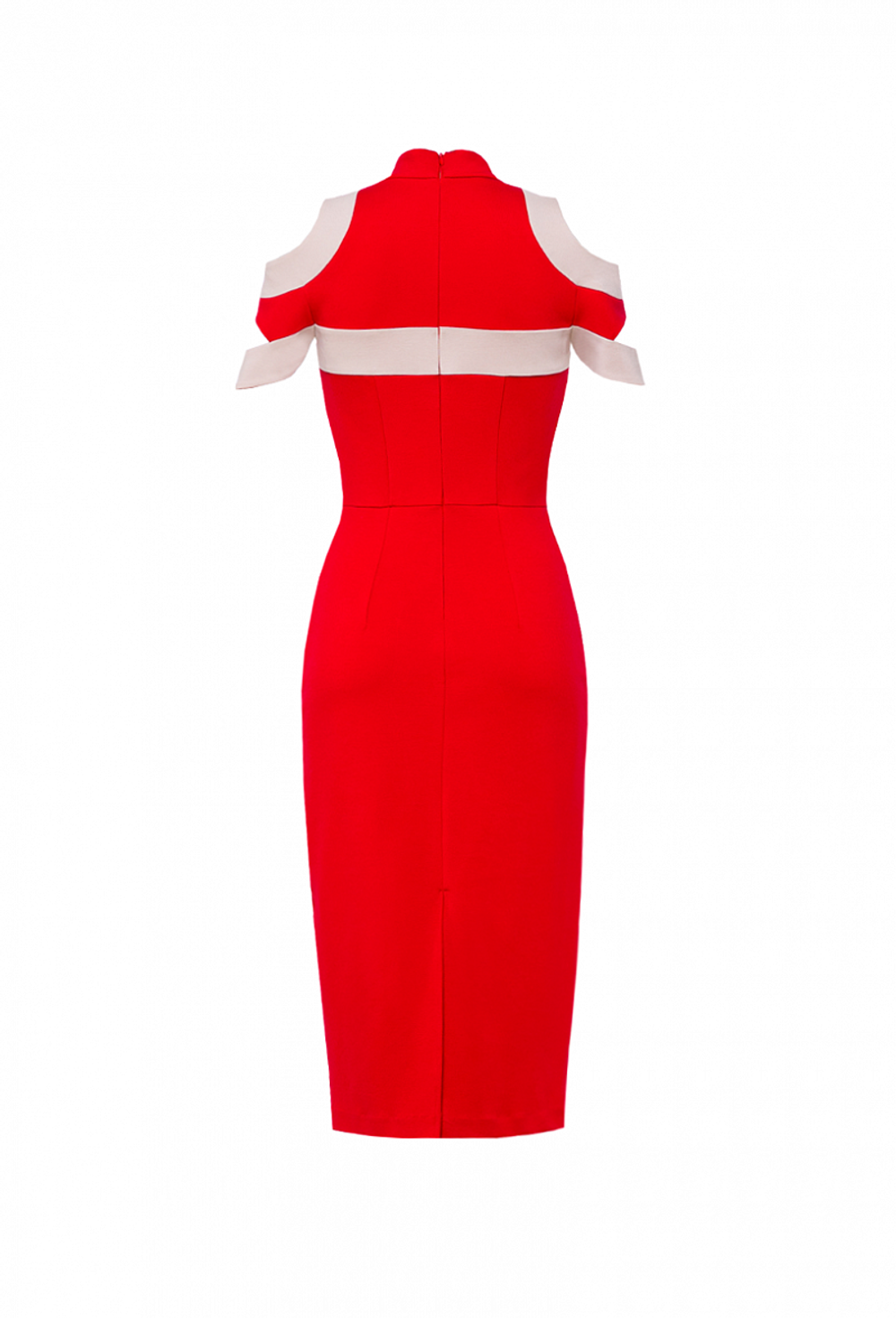 Графическое платье-футляр красное 13-02-22 SS