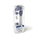 Готовальня Alingar, 3 предмета, металлический циркуль, 82 мм, грифель, точилка, пластиковый футляр, европодвес, асорти