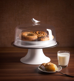 Тортовница Sparrow белая Qualy