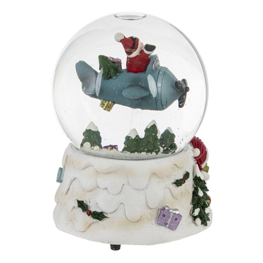 GAEM Фигурка декоративная "Дед Мороз" в стекл шаре (ключ,муз), D 10 см, L10 W11 H14 см