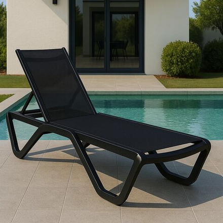 Алюминиевый шезлонг ROYAL FAMILY ENZO черный