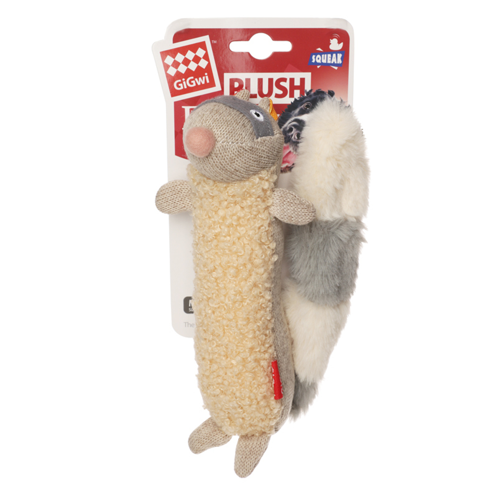 75310 Игрушка для собак Енот с пищалкой 17см, серия PLUSH FRIENDZ, GiGwi