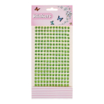 Наклейки Стразы, круглые, 22*10см, зеленые