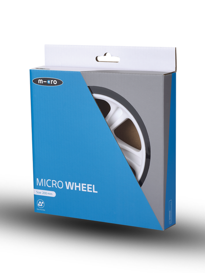 Колесо 200 мм белое (блистер, abec 9)