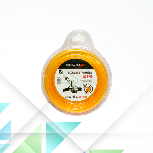 Леска для триммера 2,4 м звезда 58 м с алюминиевой крошкой