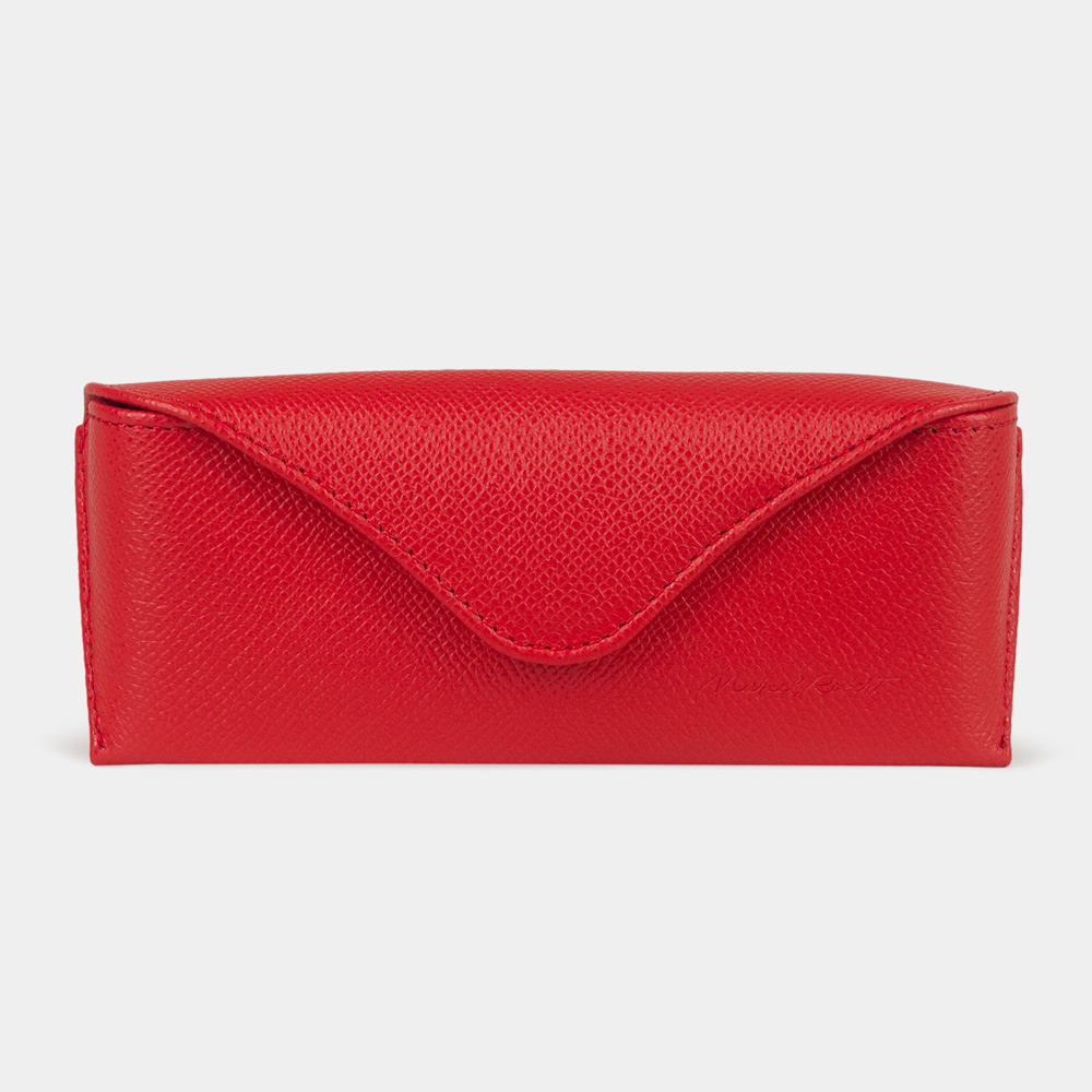 Футляр для очков Vision из кожи сафьяно, красного цвета