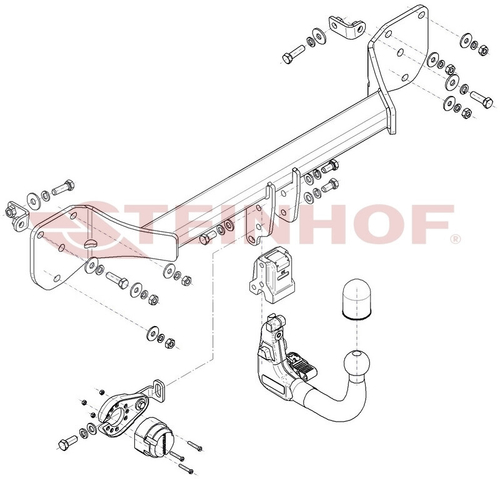 Фаркоп на Mercedes GLB-Class x247 08/2019- (паспорт и сертификат в комплекте)(без электрики) Steinhof.M-189